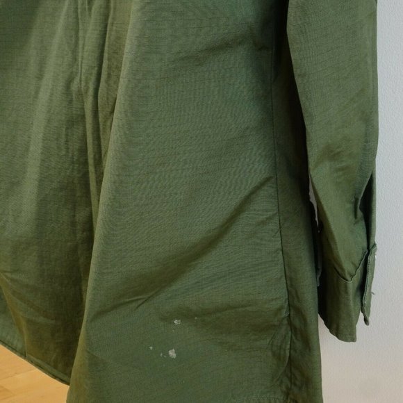 1970 Slant Pocket Vietnam Era OD Shirt Rip Stop Poplin OG 107 Class 1 Large Long - Picture 7 of 12